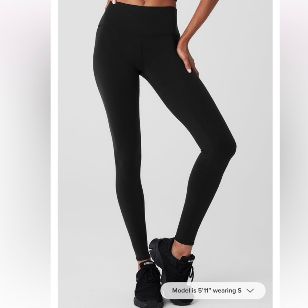 ALO Full Length High-waist Airbrush Black Leggings